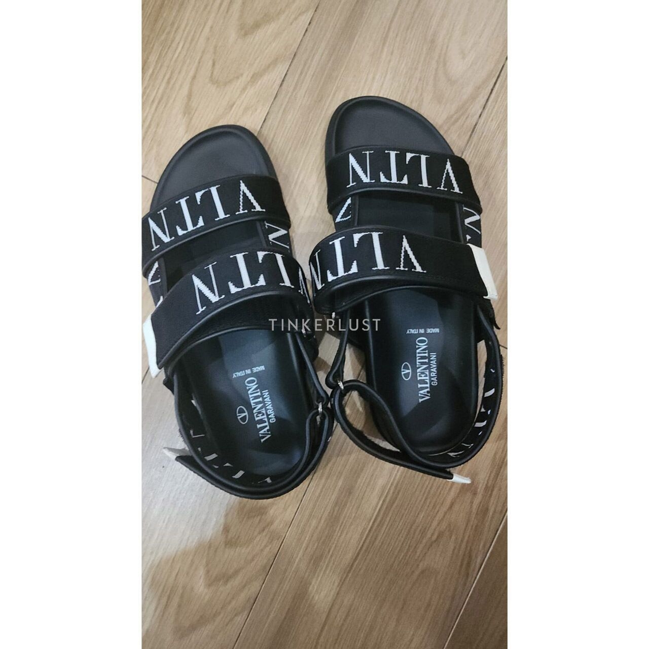 Valentino Garavani VLTN Dad Slides Black Sandals