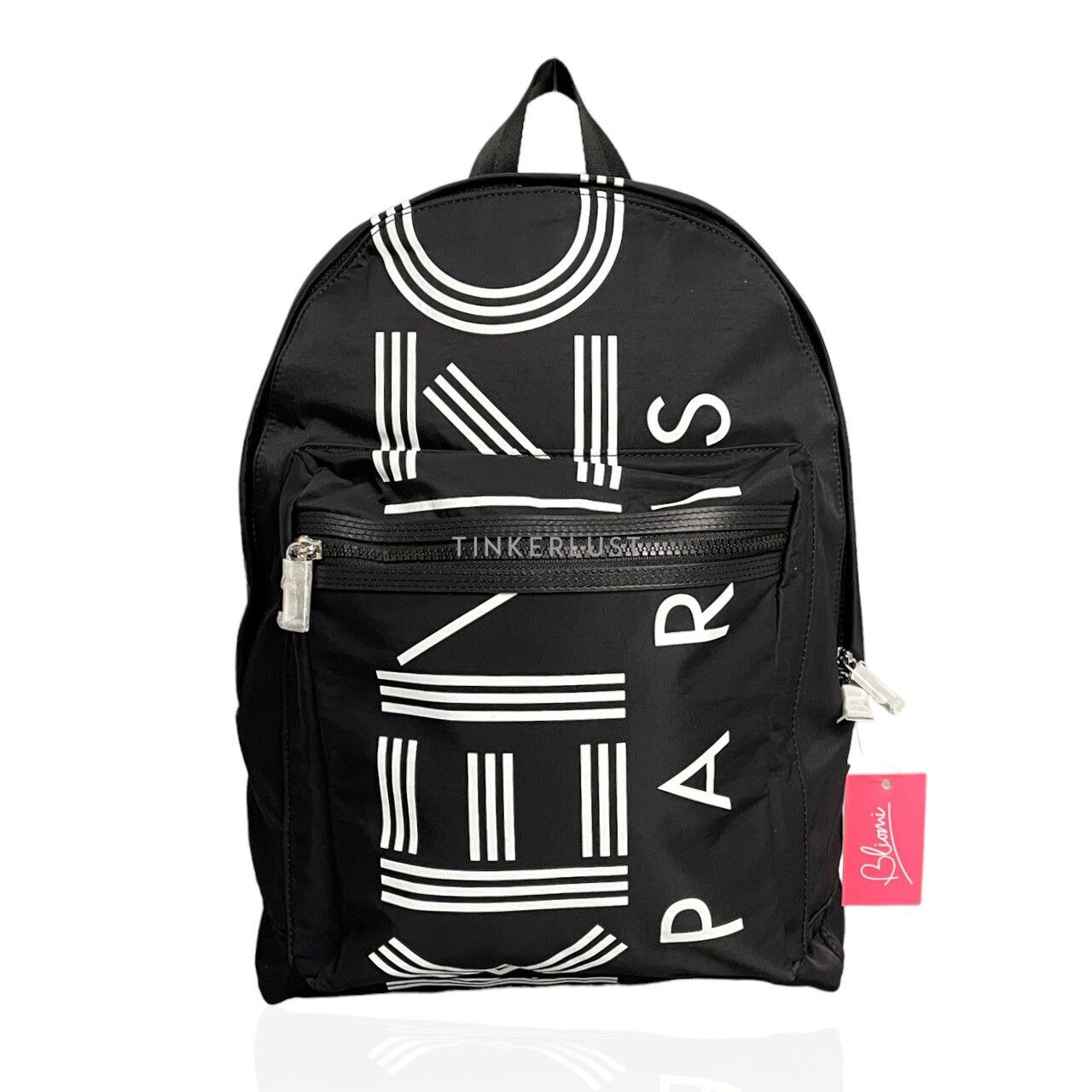 Kenzo Paris Black Logo Nylon Backpack