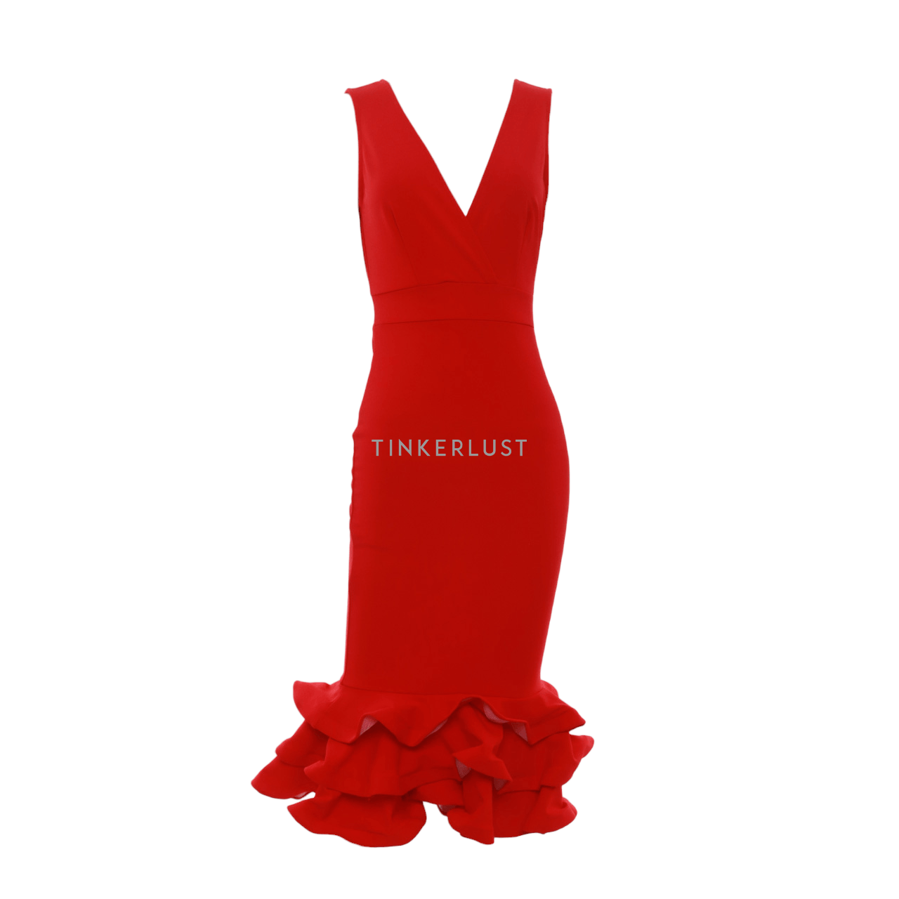 Fashion Nova Red Midi Dress