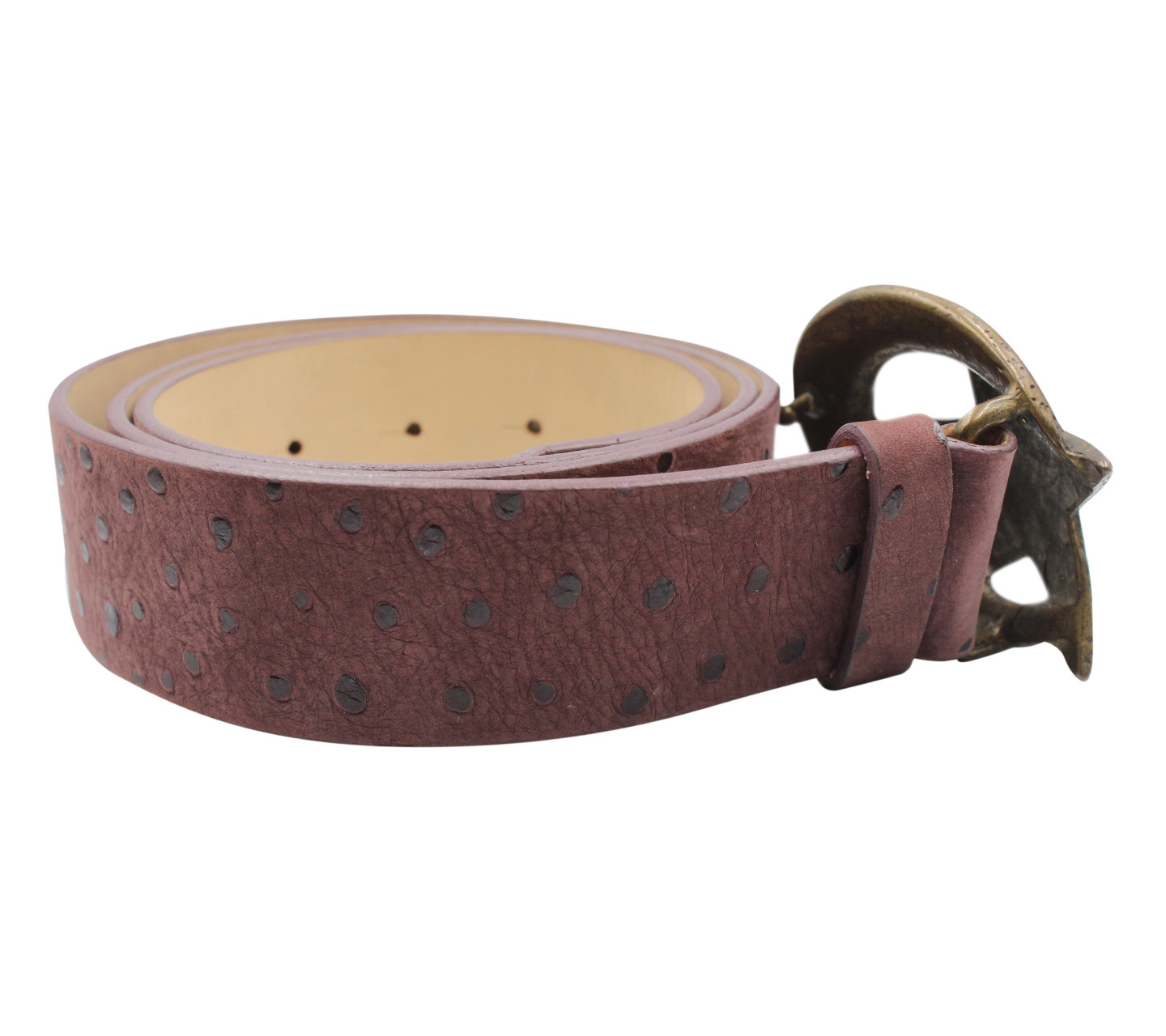 Just Cavalli Burgundy Genuine Leather Belt