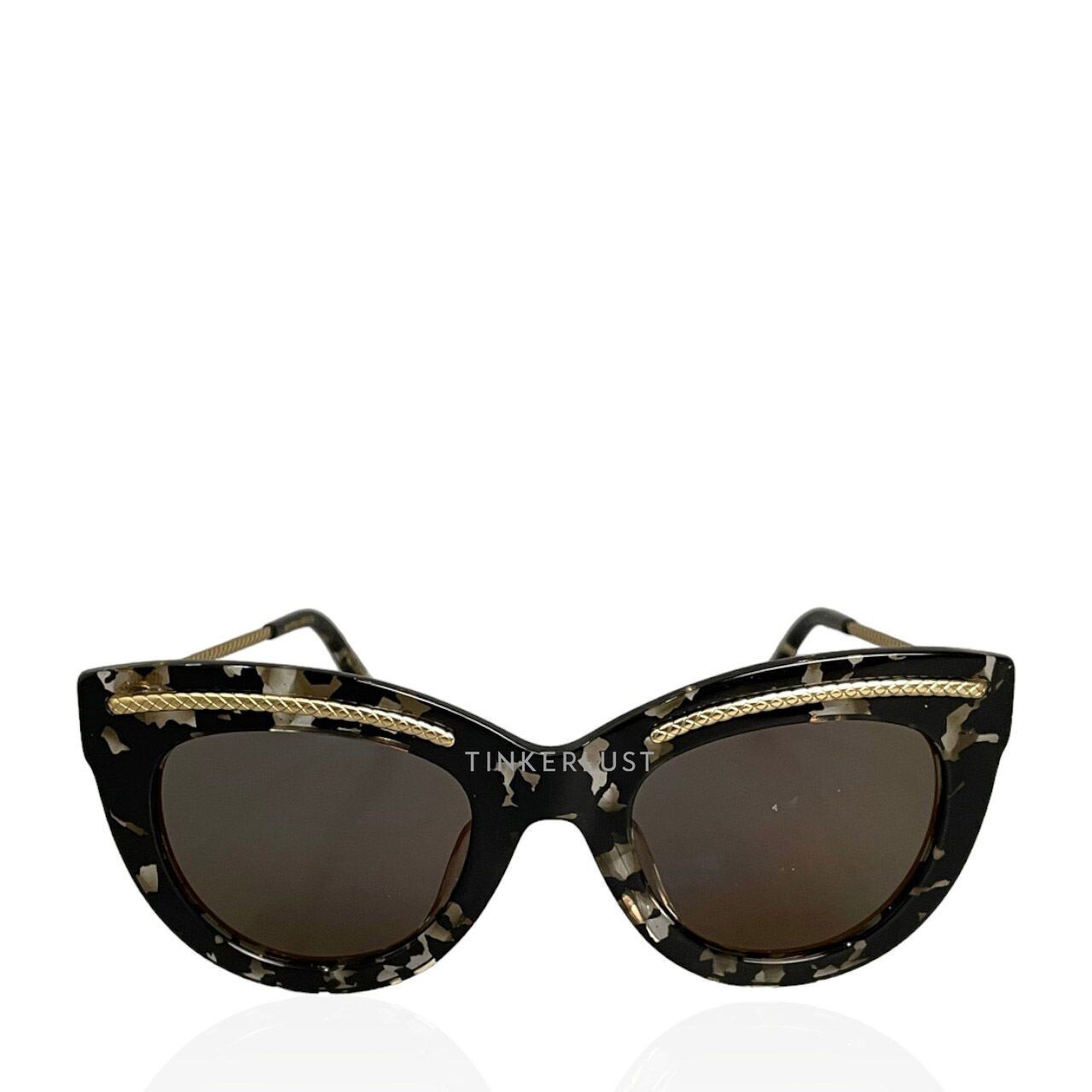 Bottega Veneta Gold & Black Sunglasses