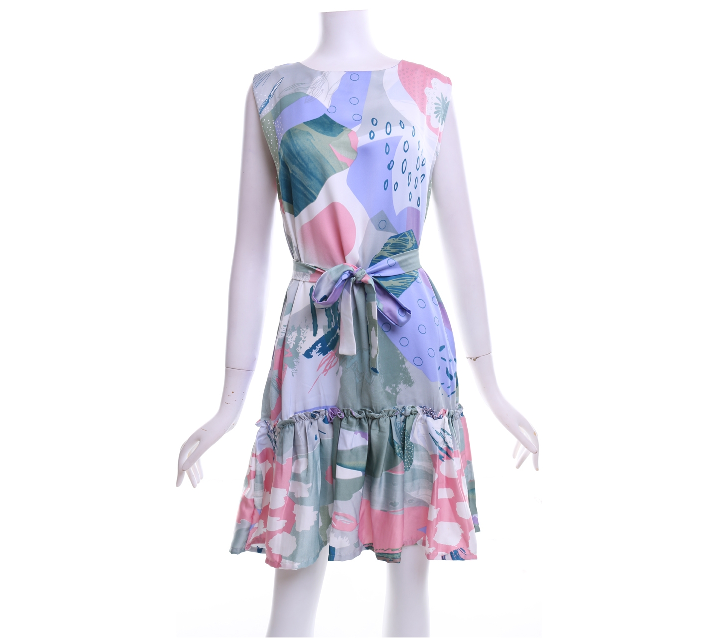 Marie & Frisco Multi Colour Abstract Tunic Dress With Strap Mini Dress
