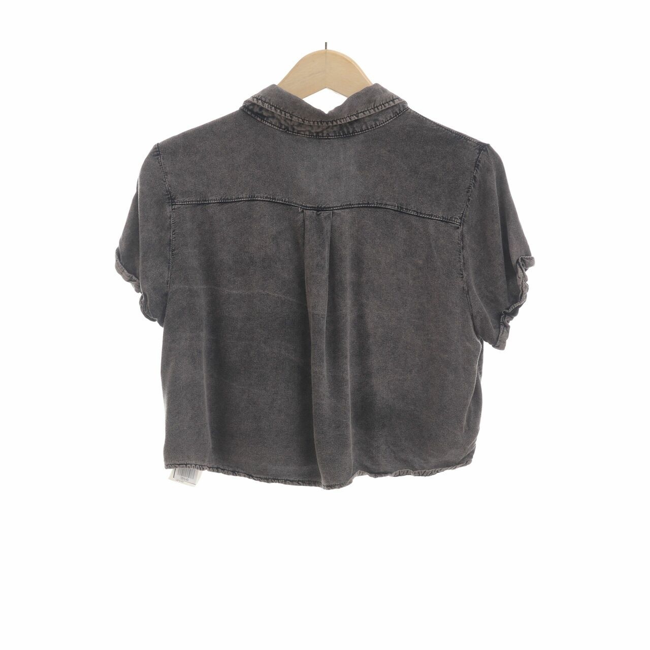 Brandy Melville Grey Washed Cropped Shirt