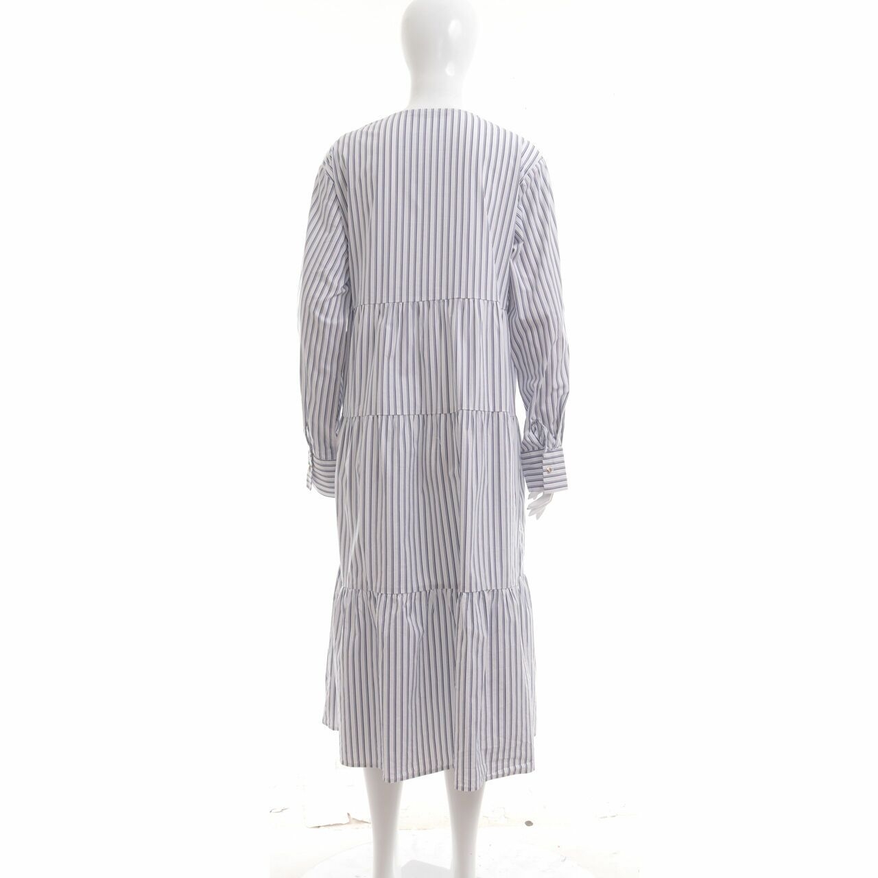 Urban & Co Blue & White Stripes Midi Dress