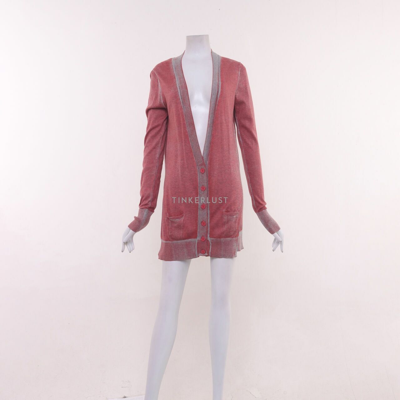 DKNY Jeans Red Cardigan