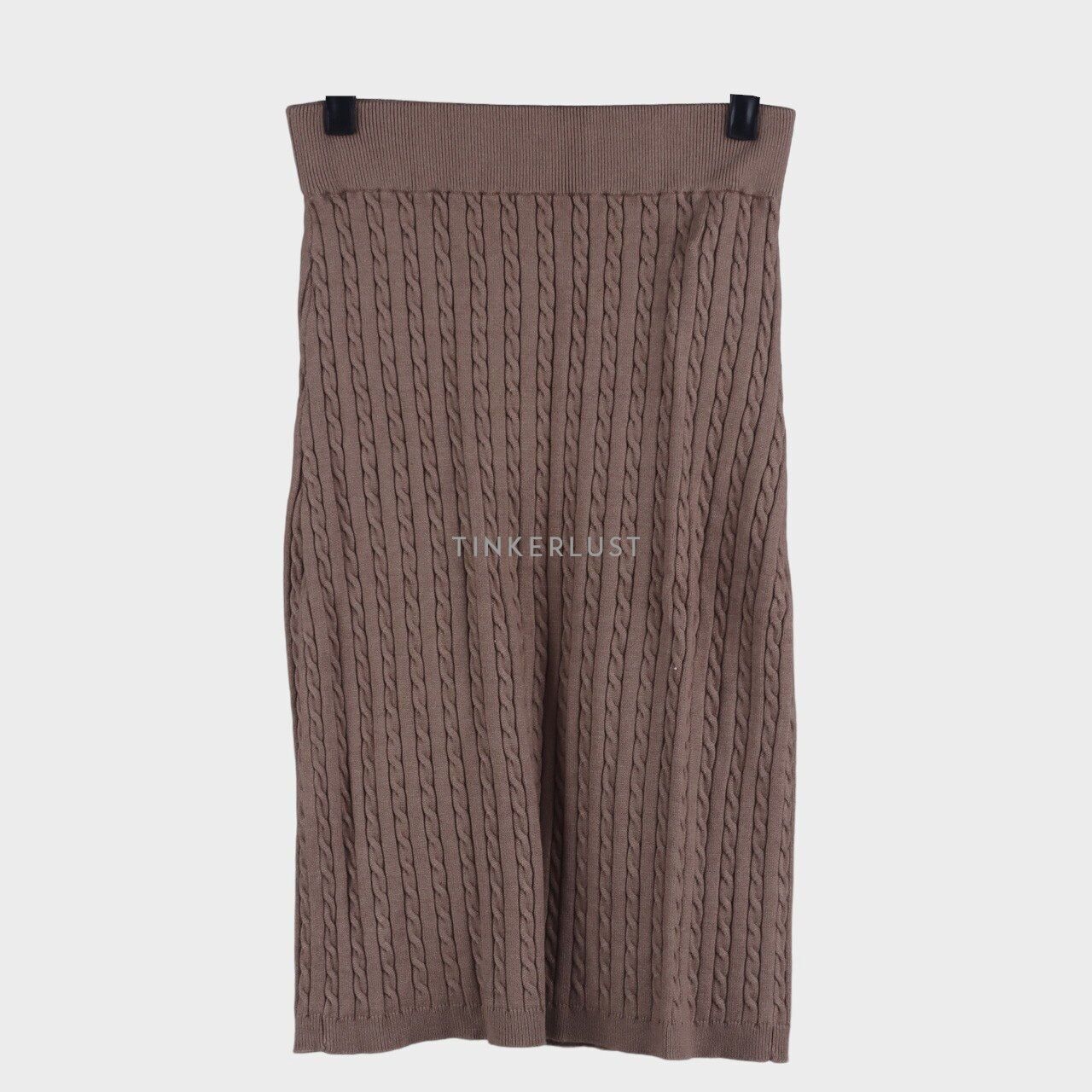 Beatrice Clothing Dark Beige Knit Mini Skirt