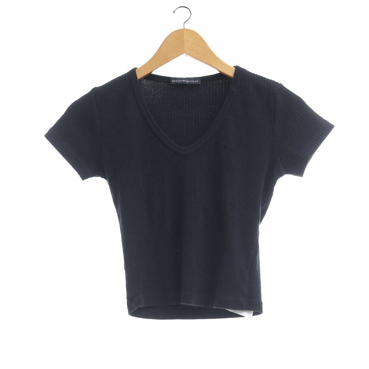 Brandy Melville Black Cropped T-Shirt