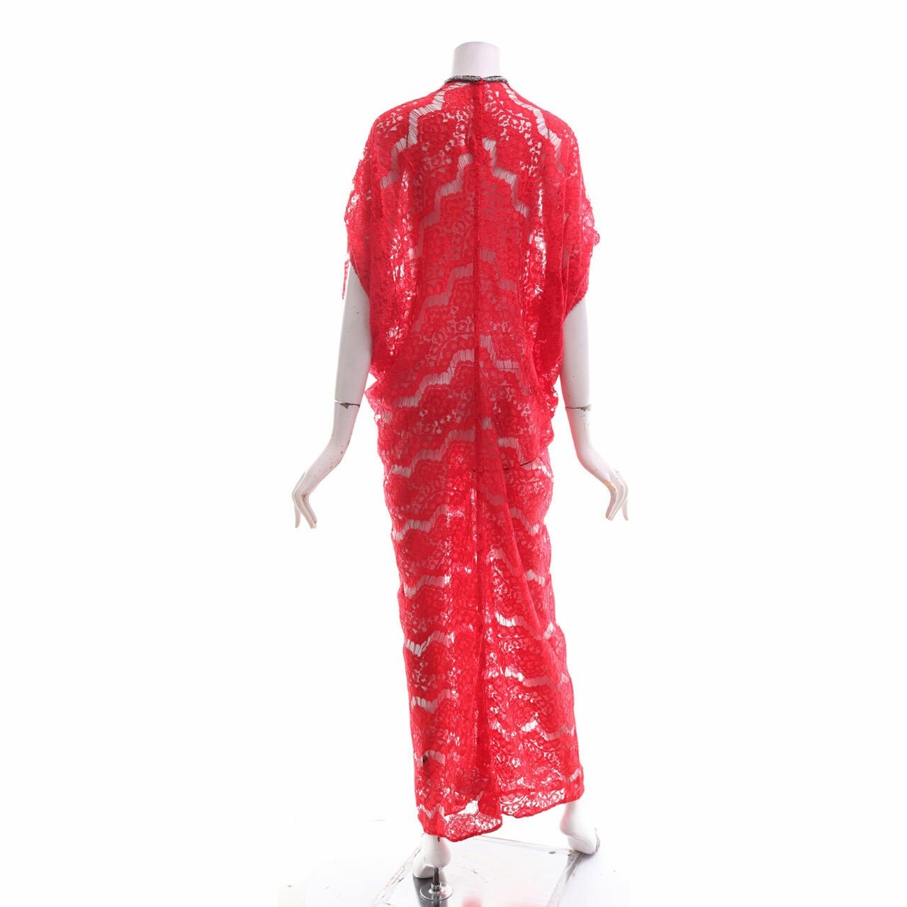 Febianihermaini Red Lace With Sequins Long Dress