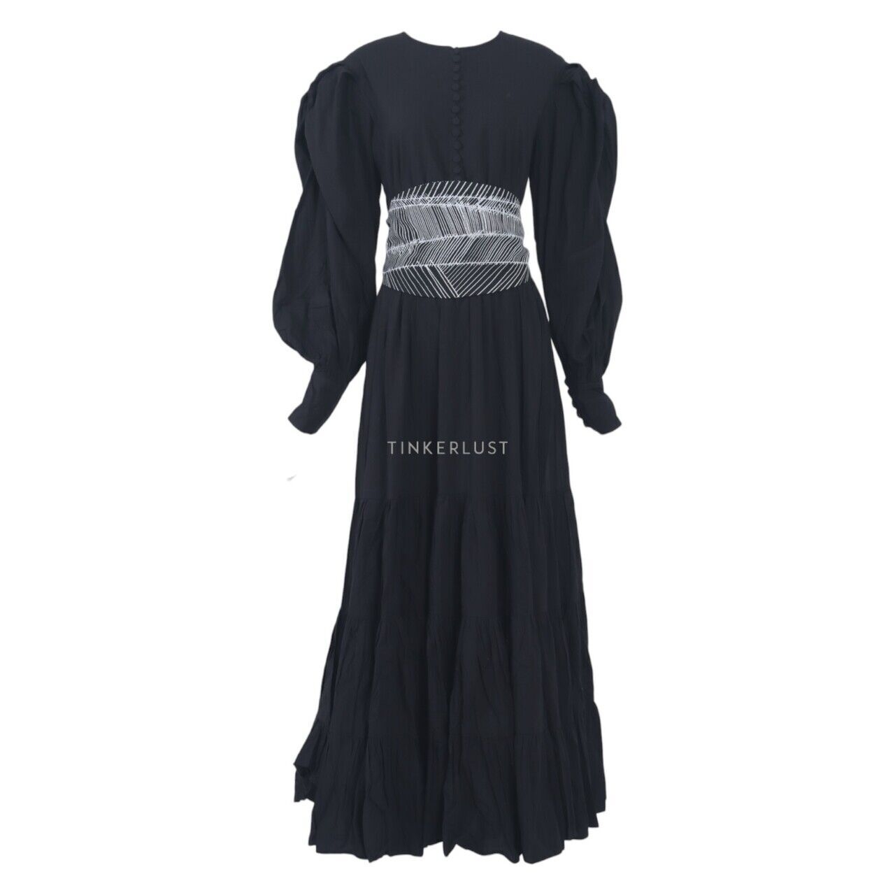 Barli Asmara Black Cotton Long Dress