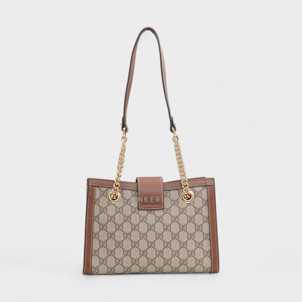 Gucci Small Padlock GG Supreme In Beige/Ebony/Brown Canvas and Leather Chain Shoulder Bag