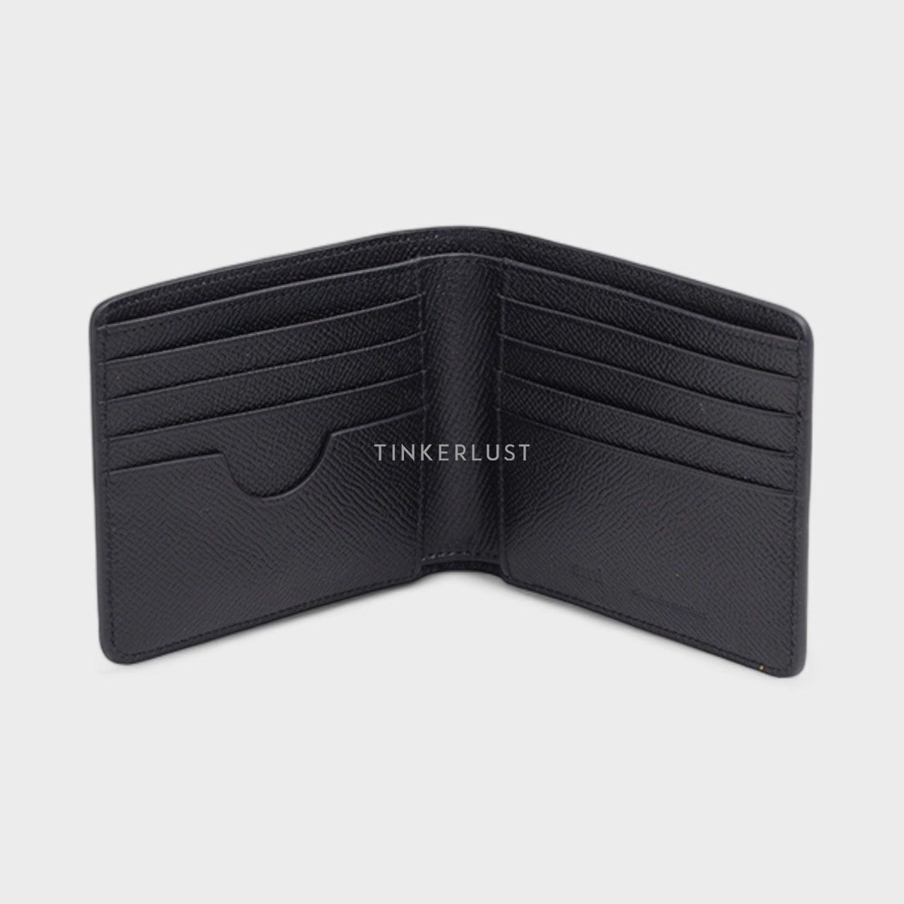 AMI Paris Logo-Plaque Bi-Fold Black Leather Wallet