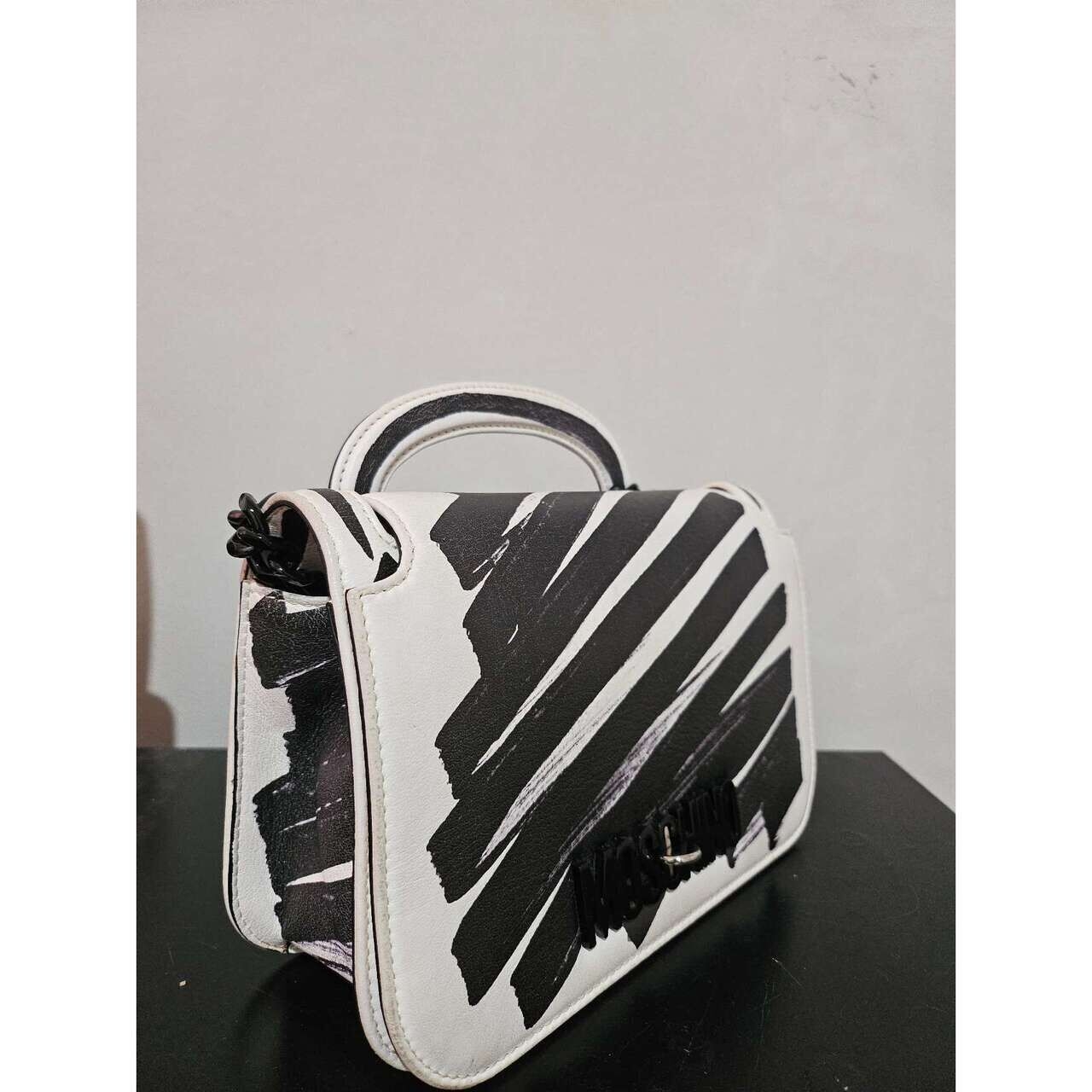 Moschino White Stripes Shoulder Bag