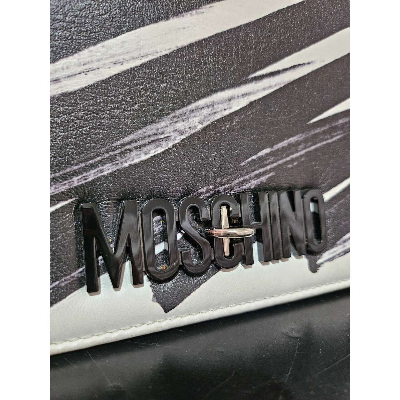 Moschino White Stripes Shoulder Bag