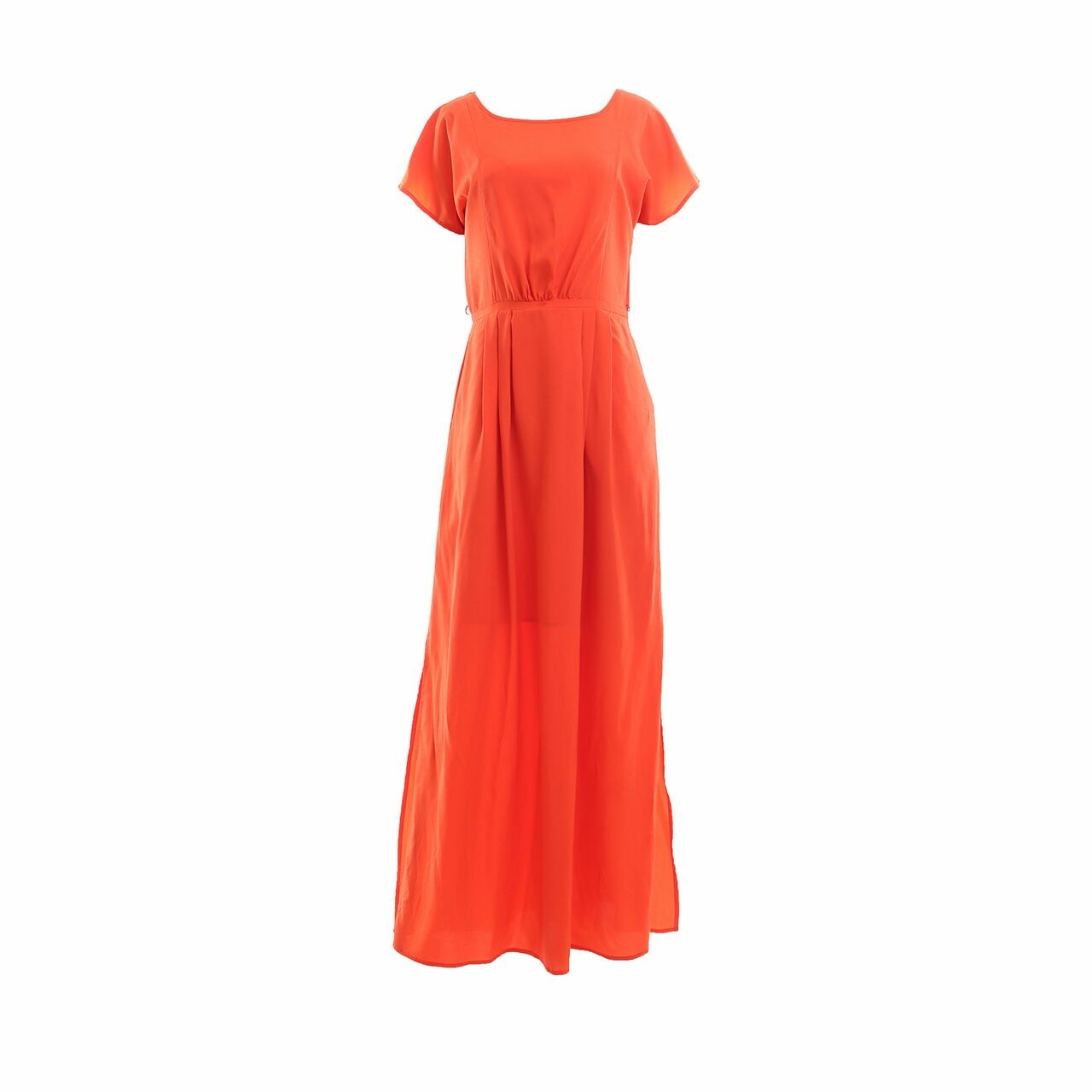 Ellen Tracy Orange Slit Long Dress