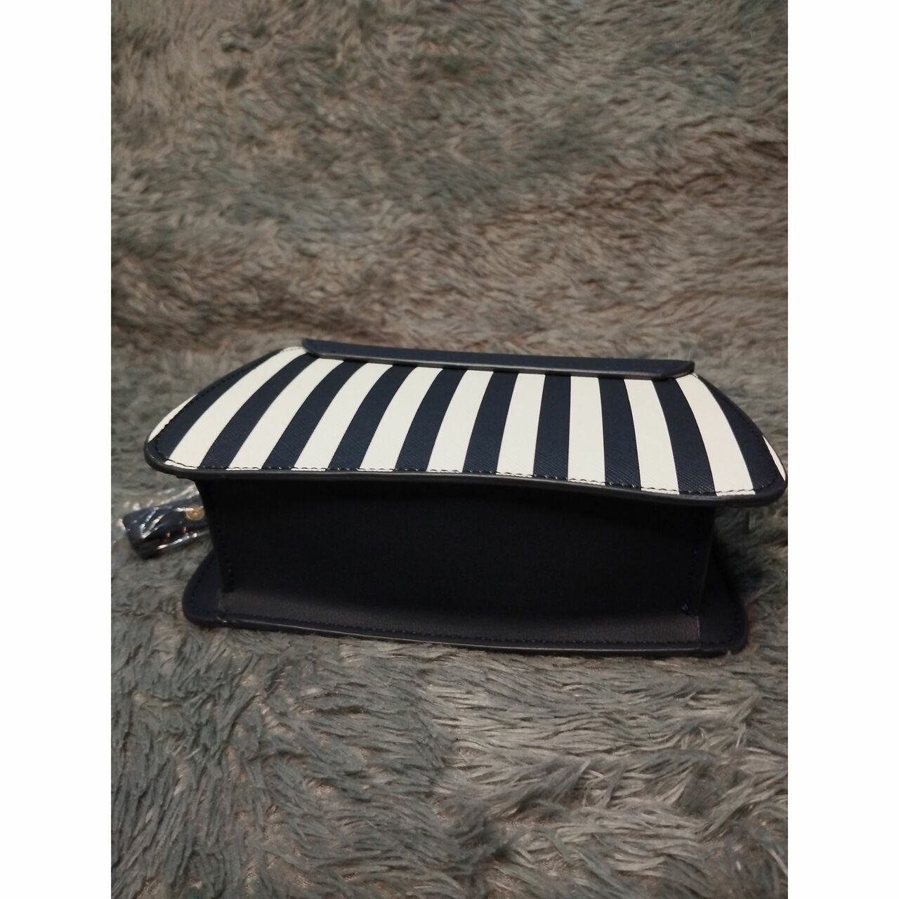 Les Catino Navy & White Stripes Sling Bag