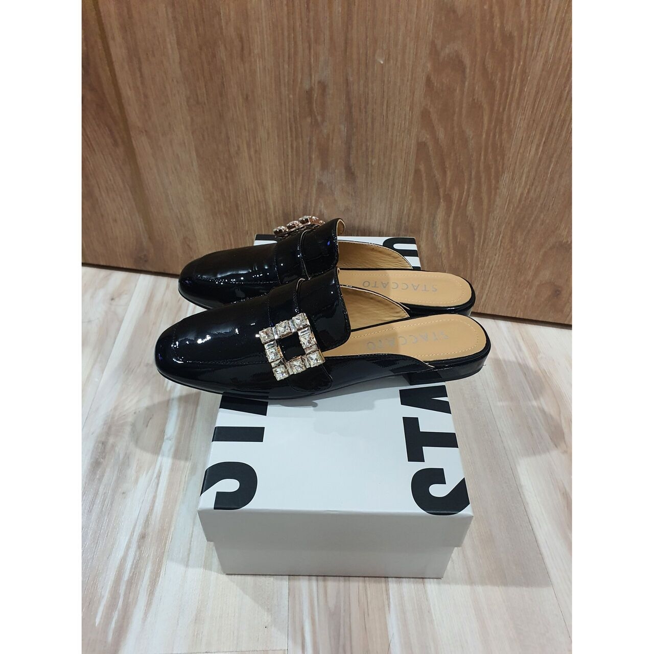 Staccato Black Sandal Mules