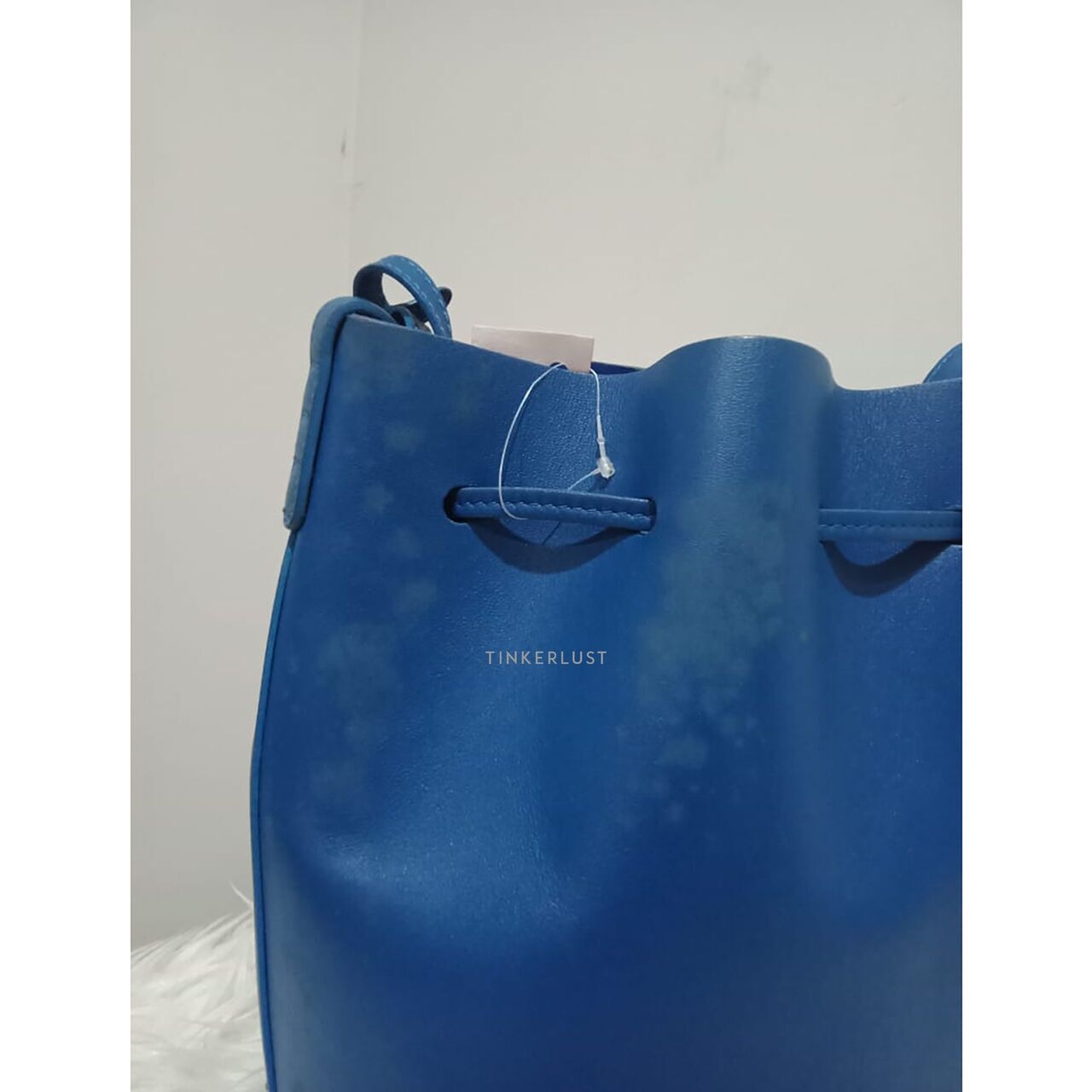 Mansur Graviel Bucket Bag Royal Blue Leather Satchel