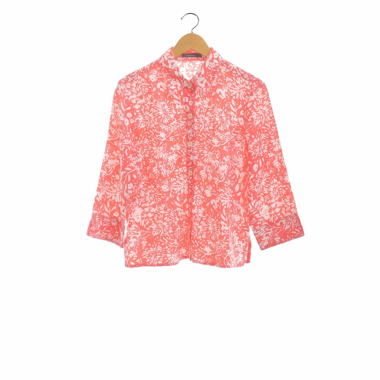 Liz Claiborne Pink Coral Printed Shirt