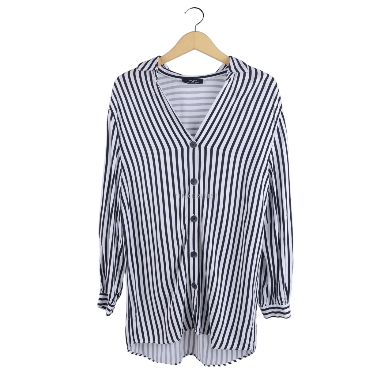 Bershka Black & White Stripes Shirt