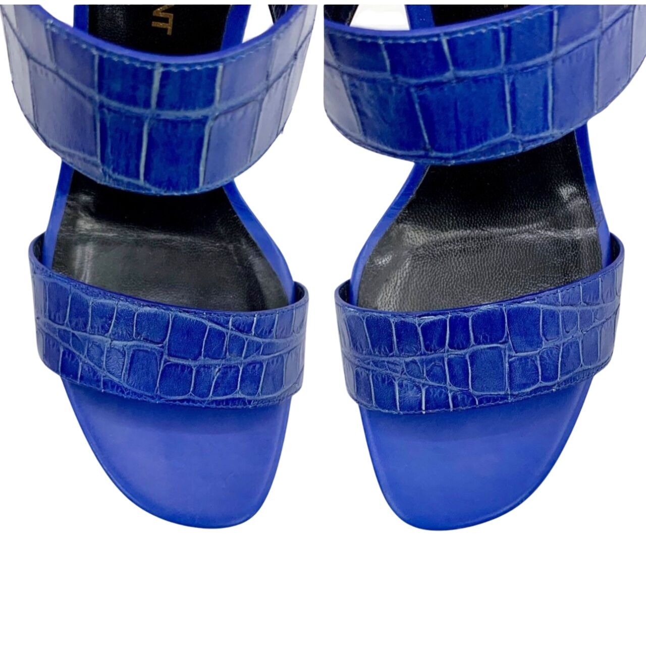 Yves Saint Laurent Blue Crocodile Leather Heels