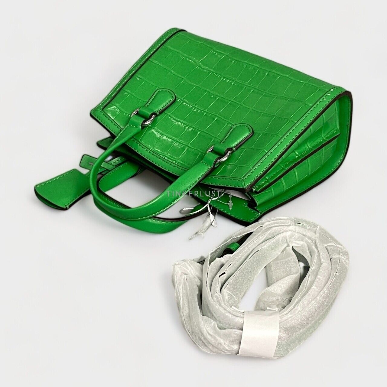Michael Kors Chantal Mini Green Leather SHW Tote Bag
