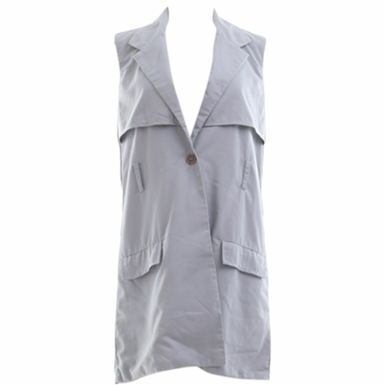 Callie Cotton Grey One Button Vest