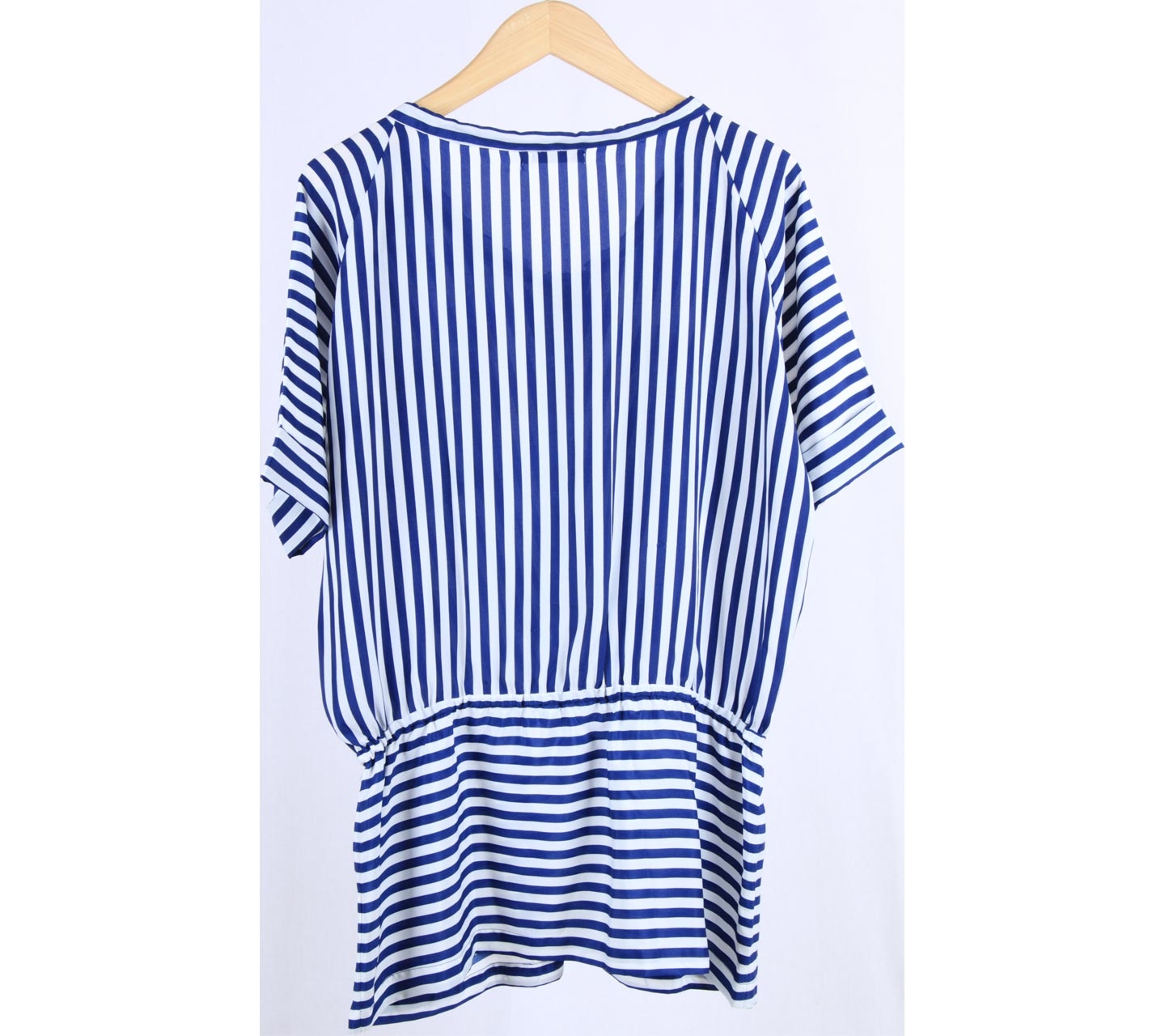 Ecole Dark Blue And White Striped Mini Dress
