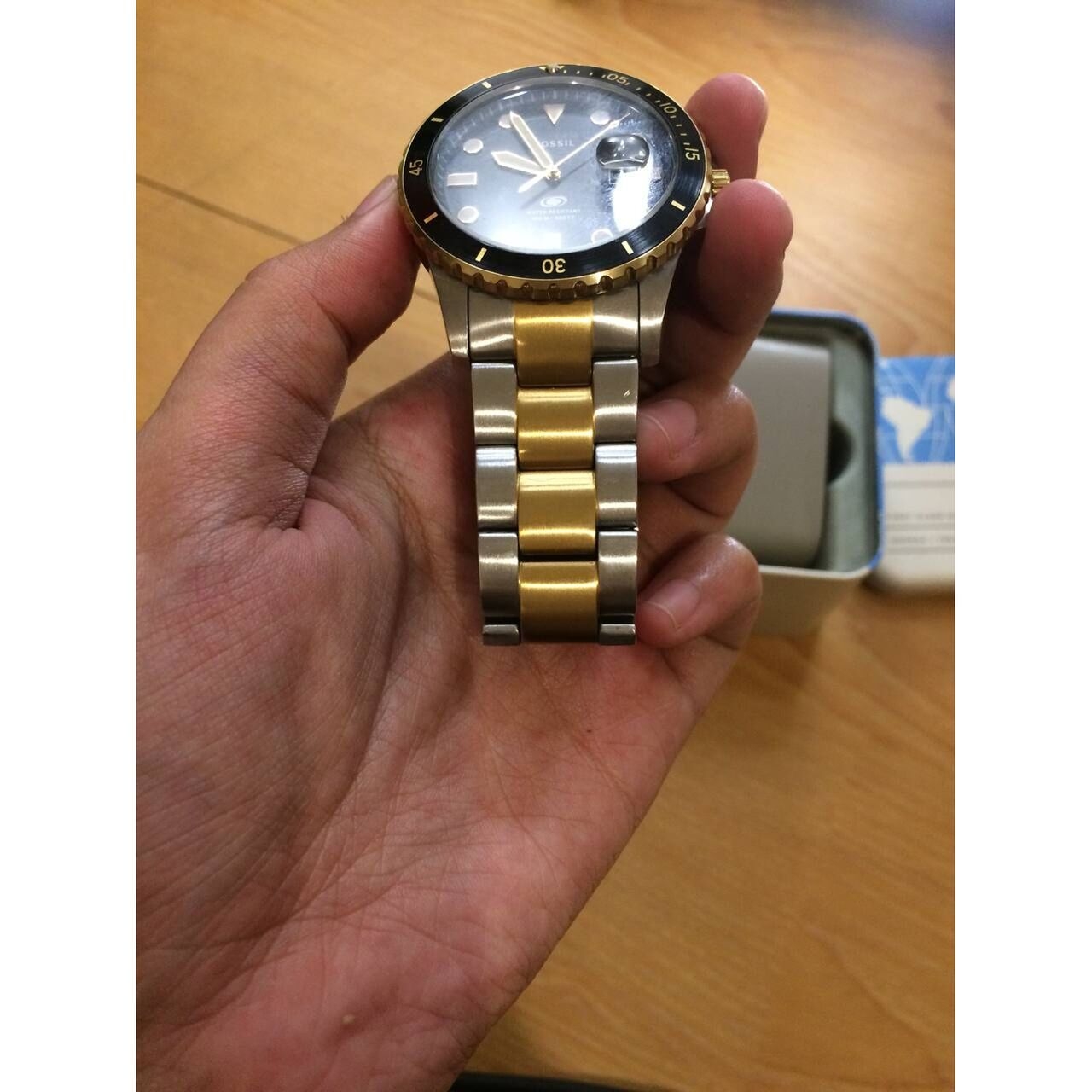 Fossil Blue Dive Three-hand Date Two-tone Stainless Steel Watch