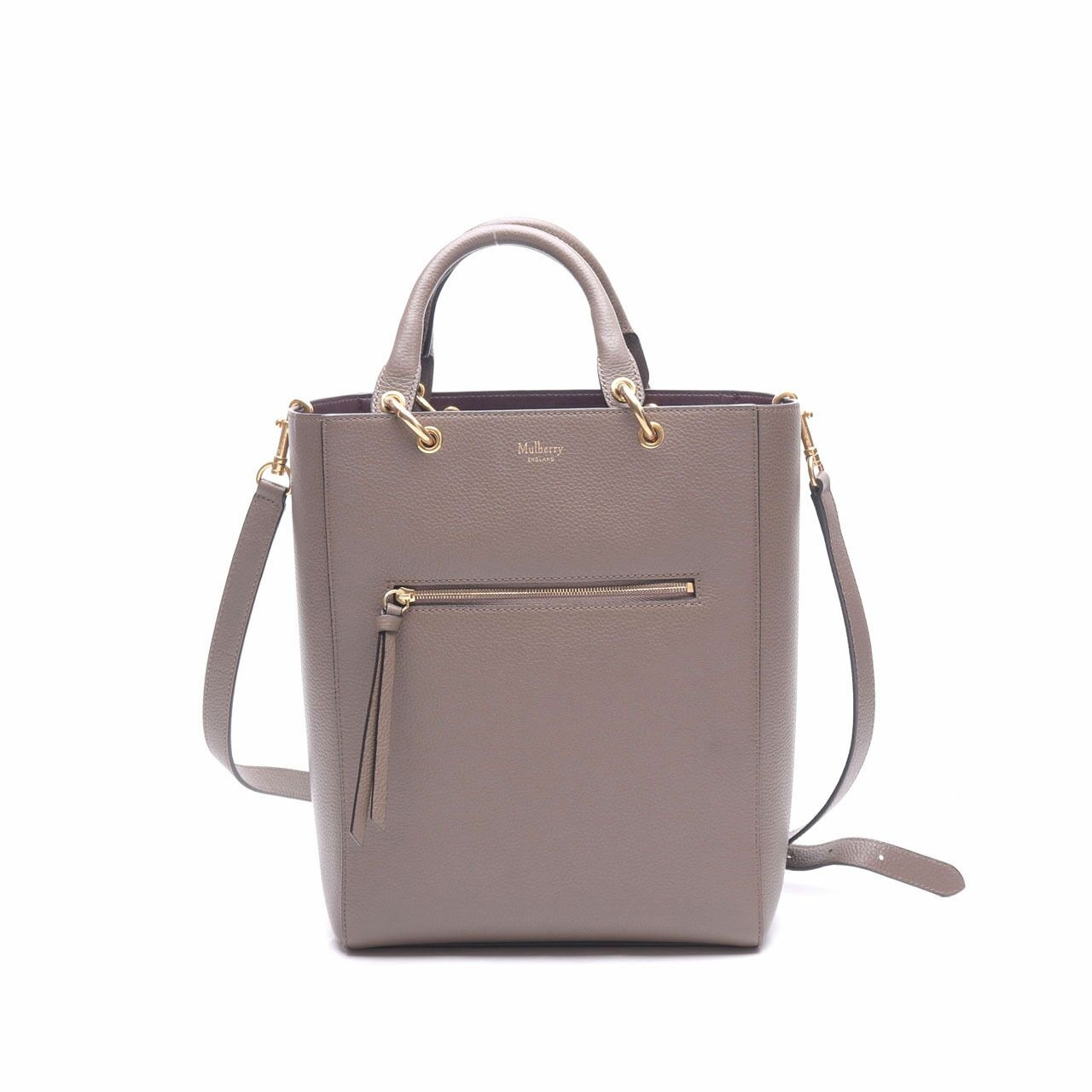 Mulberry Small Maple Clay Grain GHW Satchel Bag