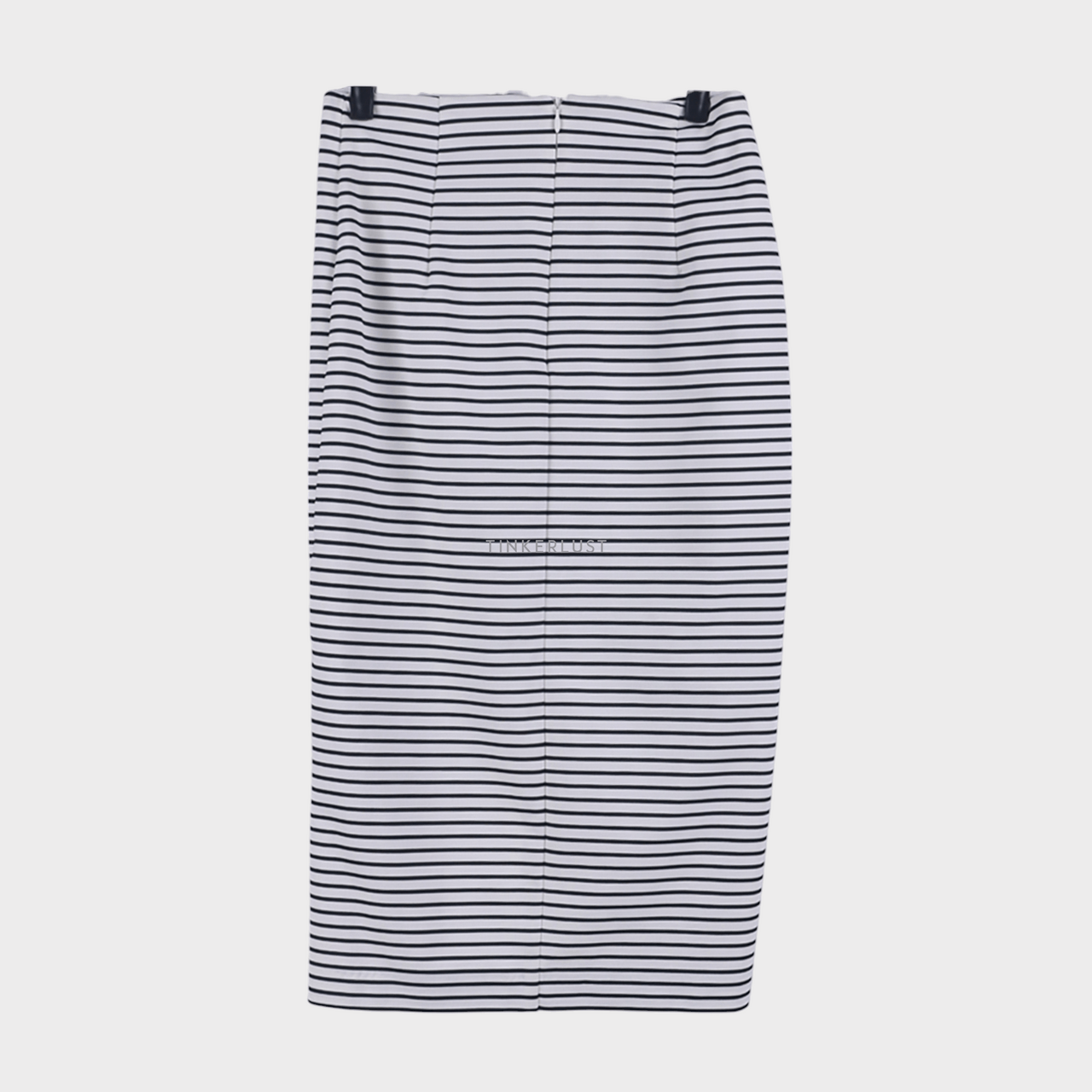 Finders Keepers Black & White Stripes Slit Midi Skirt
