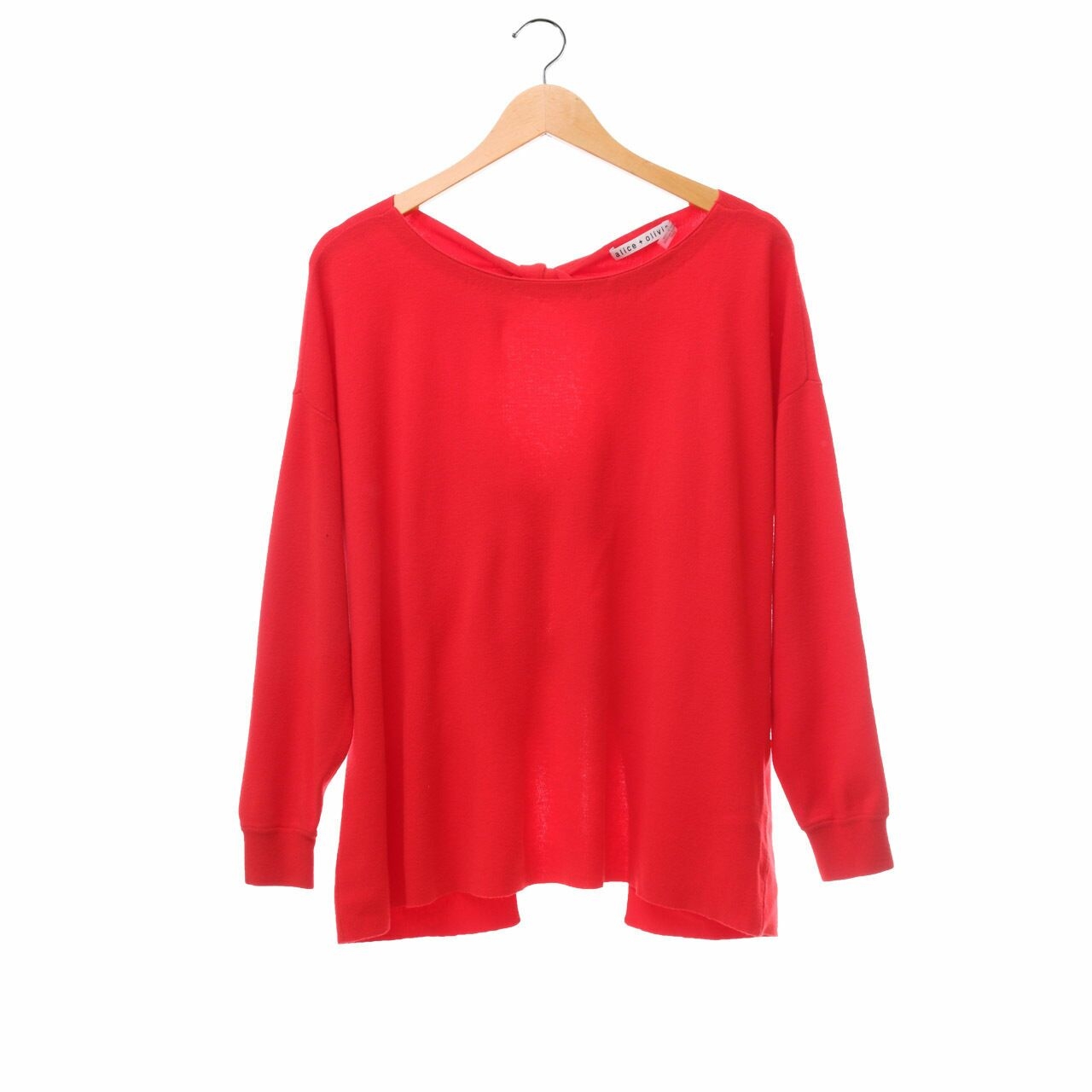 Alice + Olivia Red Knit Blouse