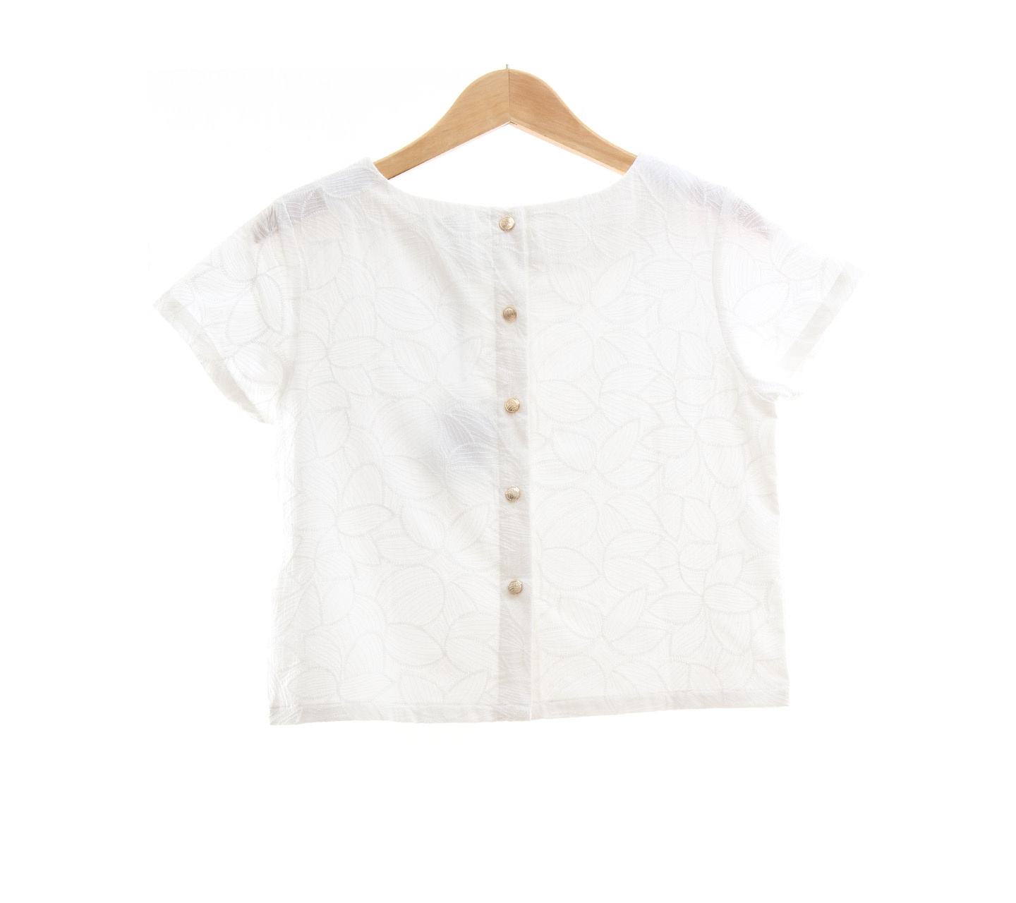 Dot Dtails Patterned White Blouse