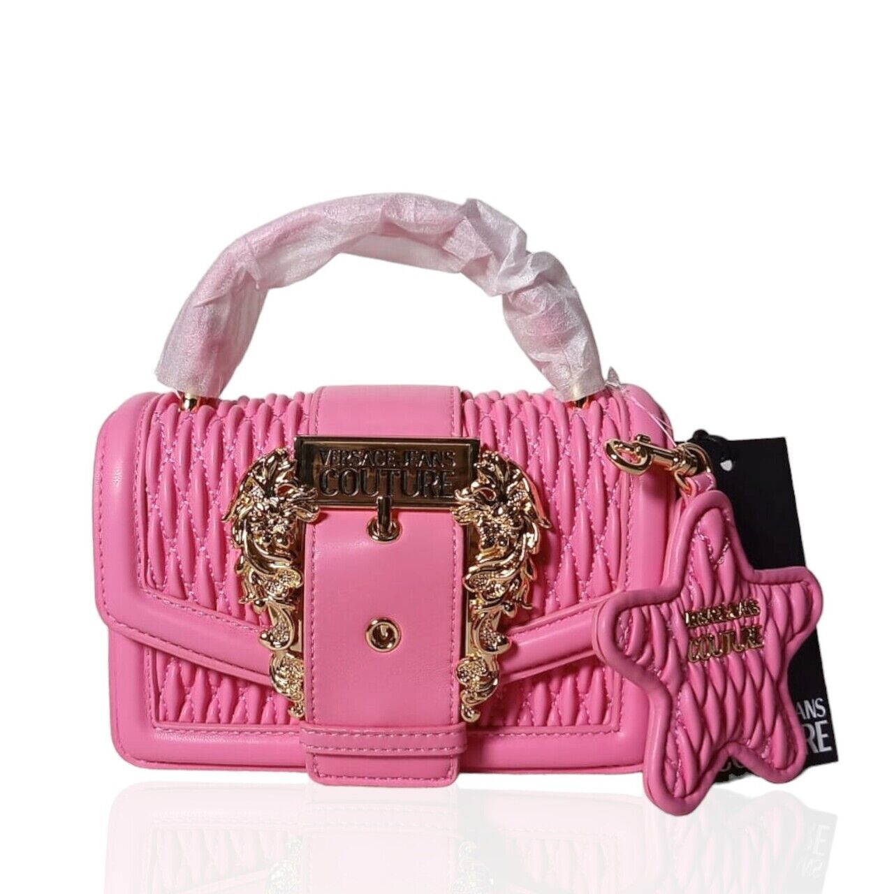 Versace Jeans Couture Crunchy Quilted Crossbody  Bag