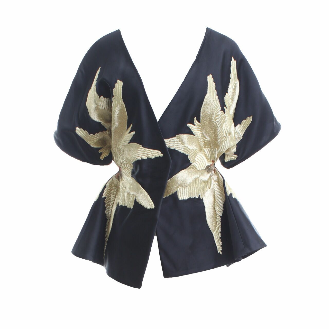 Sean & Sheila Black Gold Embroideryed Outerwear Kimono