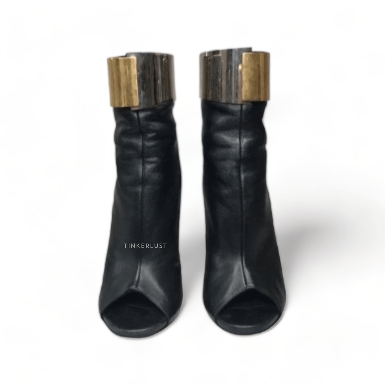 Giuseppe Zanotti Metal Plated Ankle Boots in Black GHW	