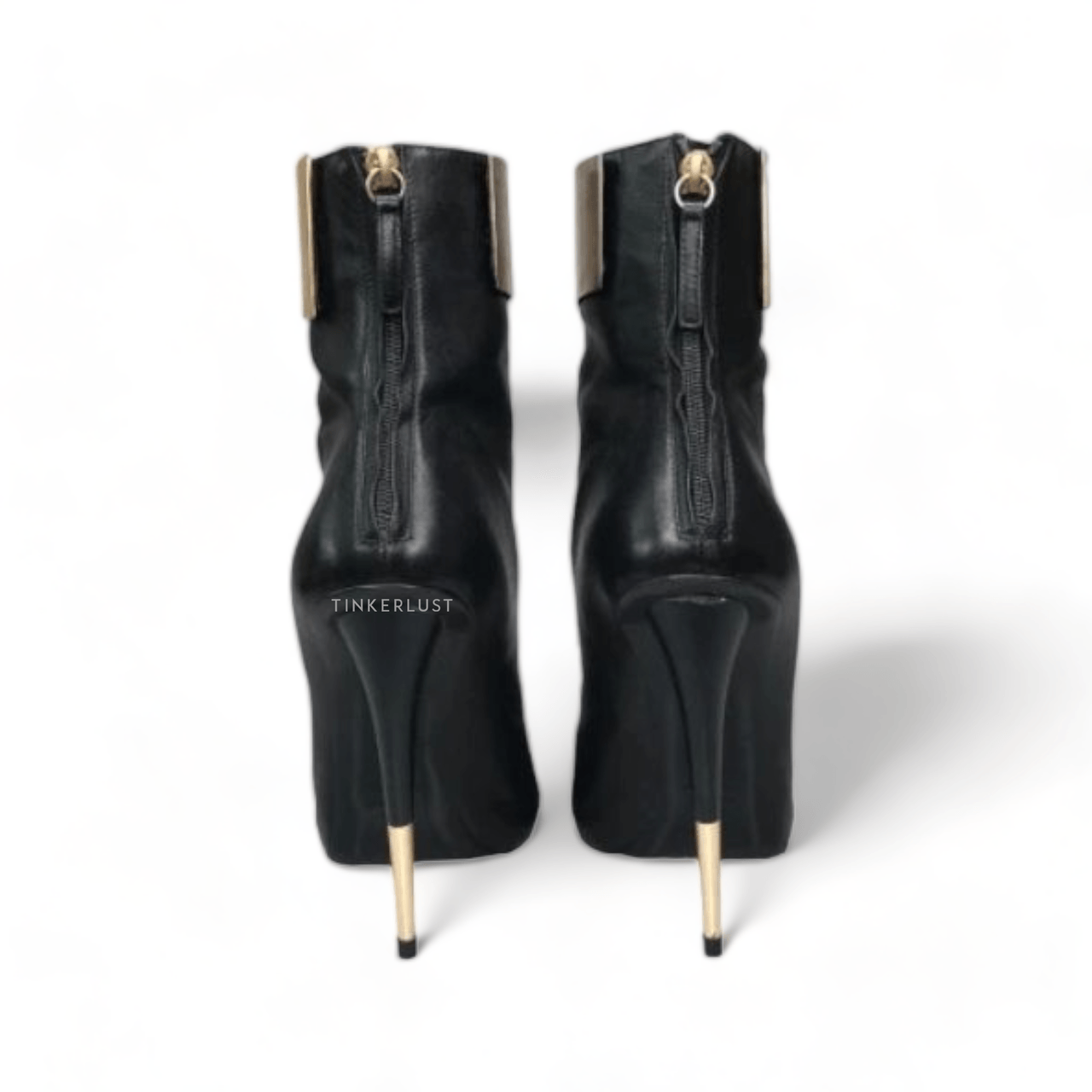 Giuseppe Zanotti Metal Plated Ankle Boots in Black GHW	