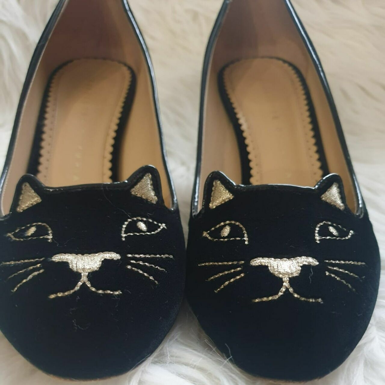 Charlotte Olympia Black Kitty Cat Pumps