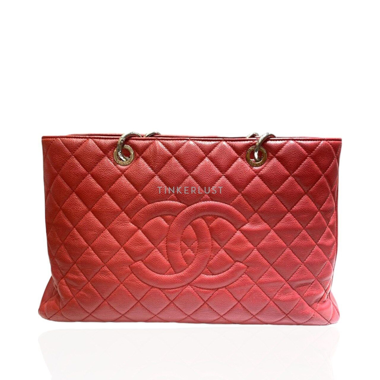 Chanel GST Red Caviar SHW #15 Tote Bag 