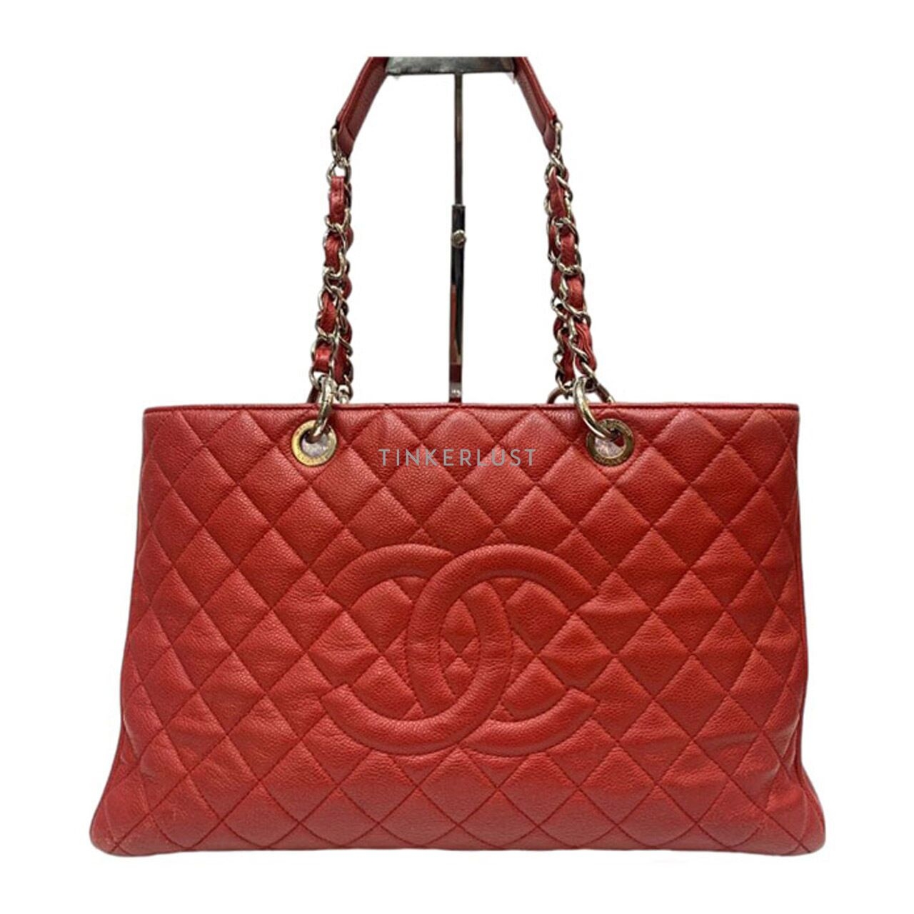 Chanel GST Red Caviar SHW #15 Tote Bag 