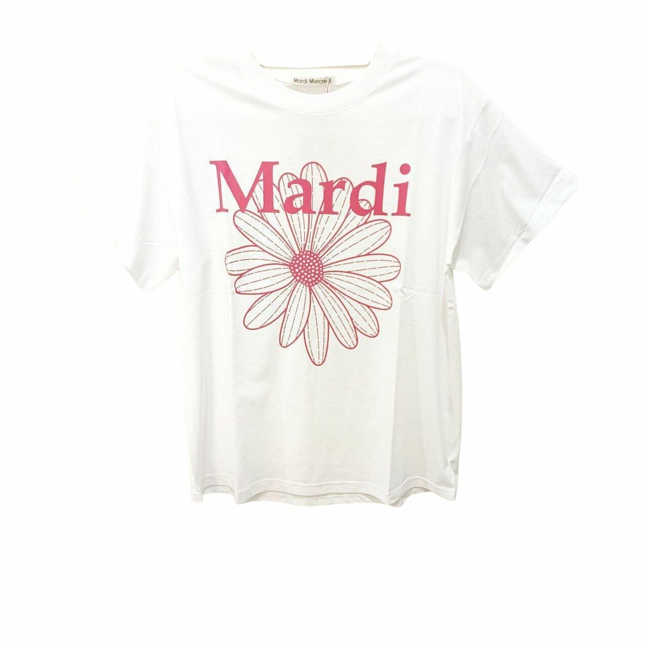 Mardi Mercredi Tshirt in White & Pink