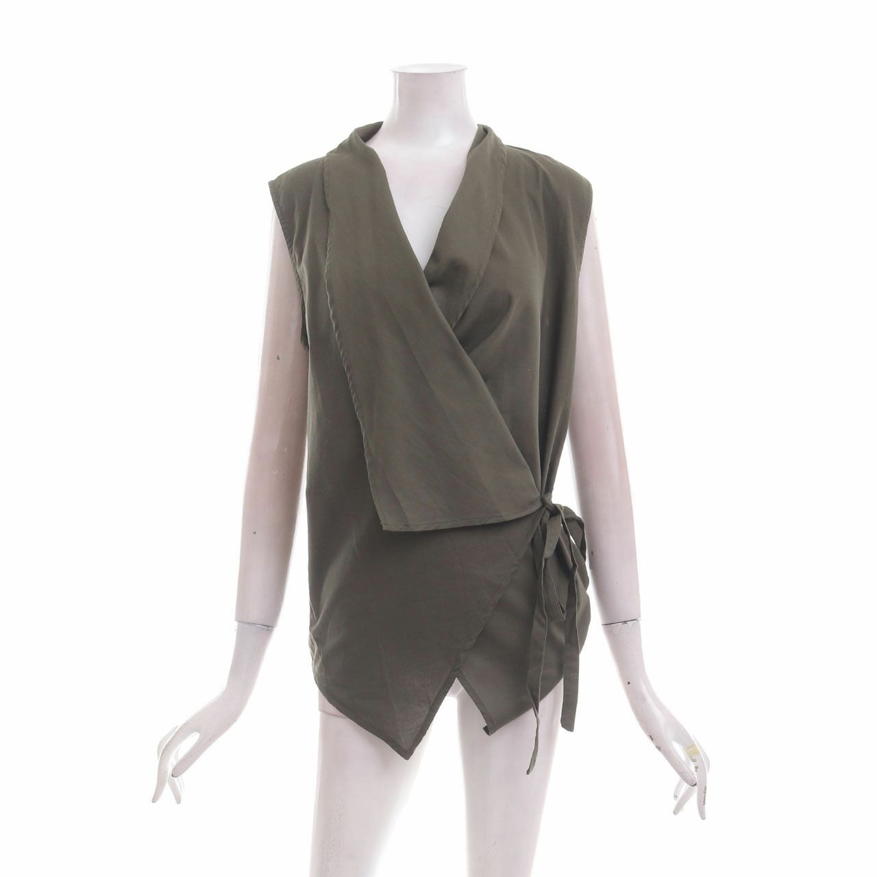 Look Boutique Olive Wrap Sleeveless