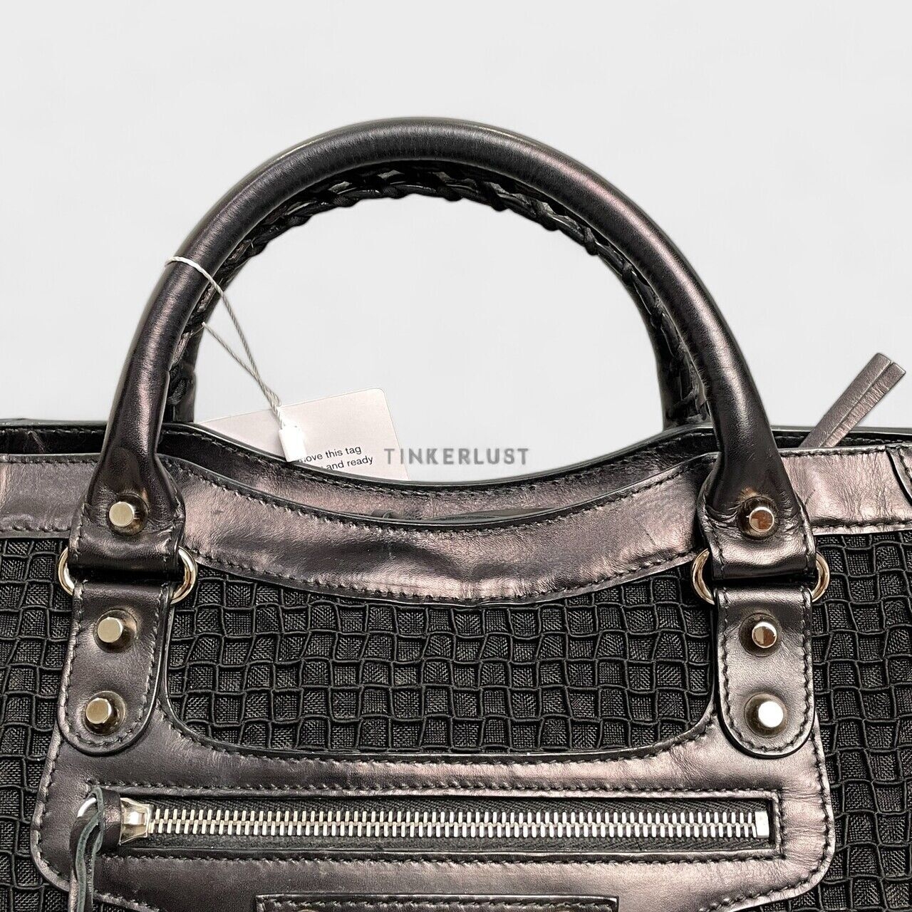 Balenciaga City Regular Black Mesh SHW Handbag