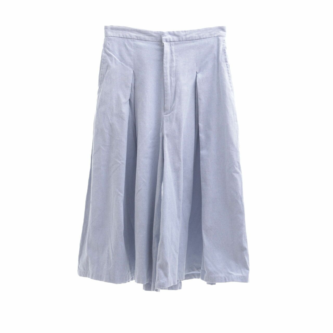 Anokhi Blue Washed Cropped Culottes Pants