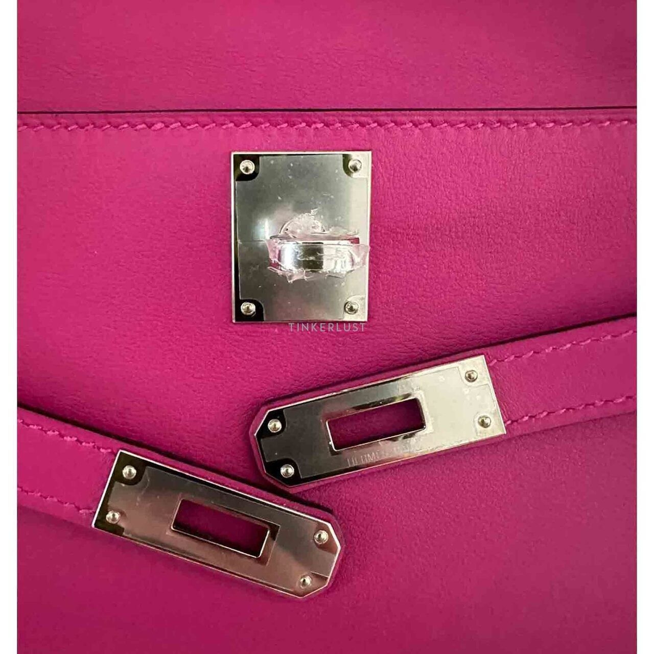 Hermes Kelly Cut Rose Pourpre Swift #D PHW Handbag