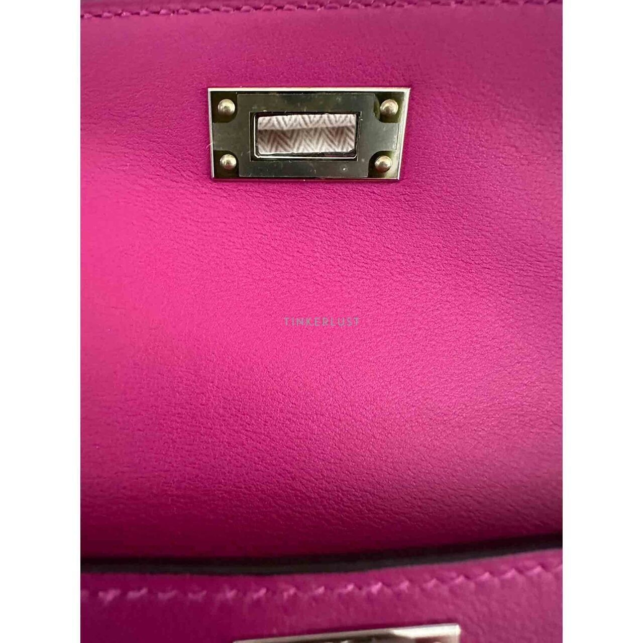 Hermes Kelly Cut Rose Pourpre Swift #D PHW Handbag