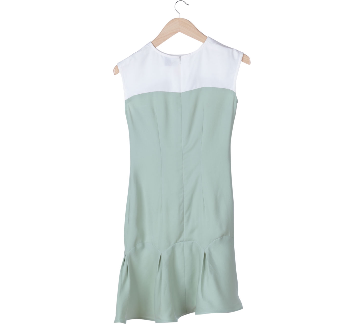 SA Yours Light Green And White Fit and Flare Midi Dress