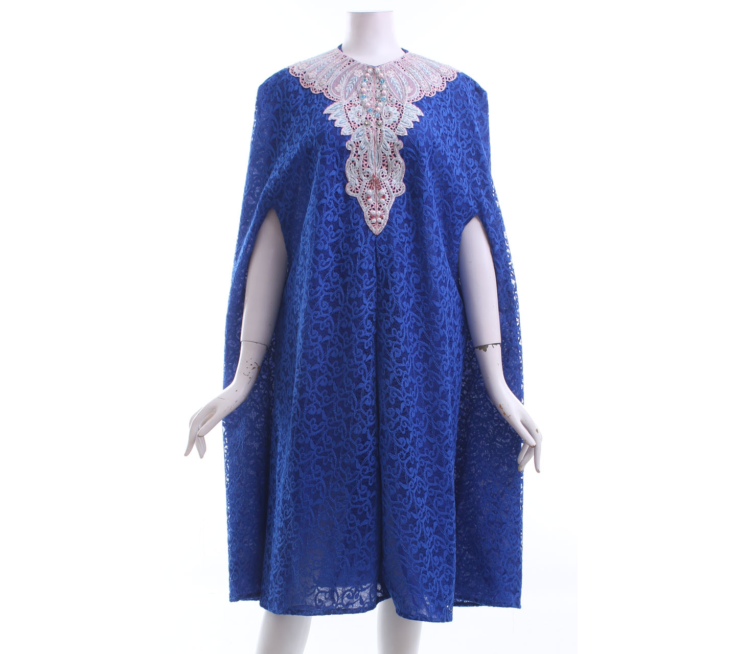 Febianihermaini Blue Cape Mini Dress