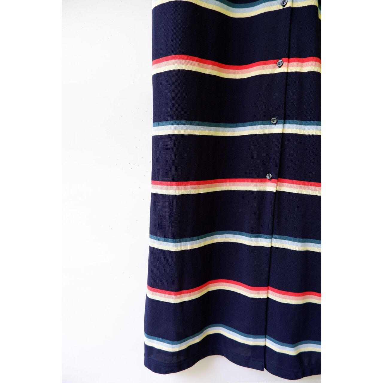 Lacoste Dark Blue Stripes Long Dress