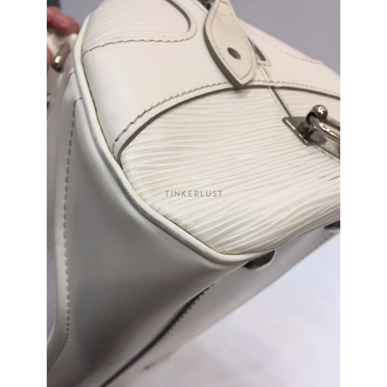 Louis Vuitton Bowling Epi Leather White PM 2007 Handbag 