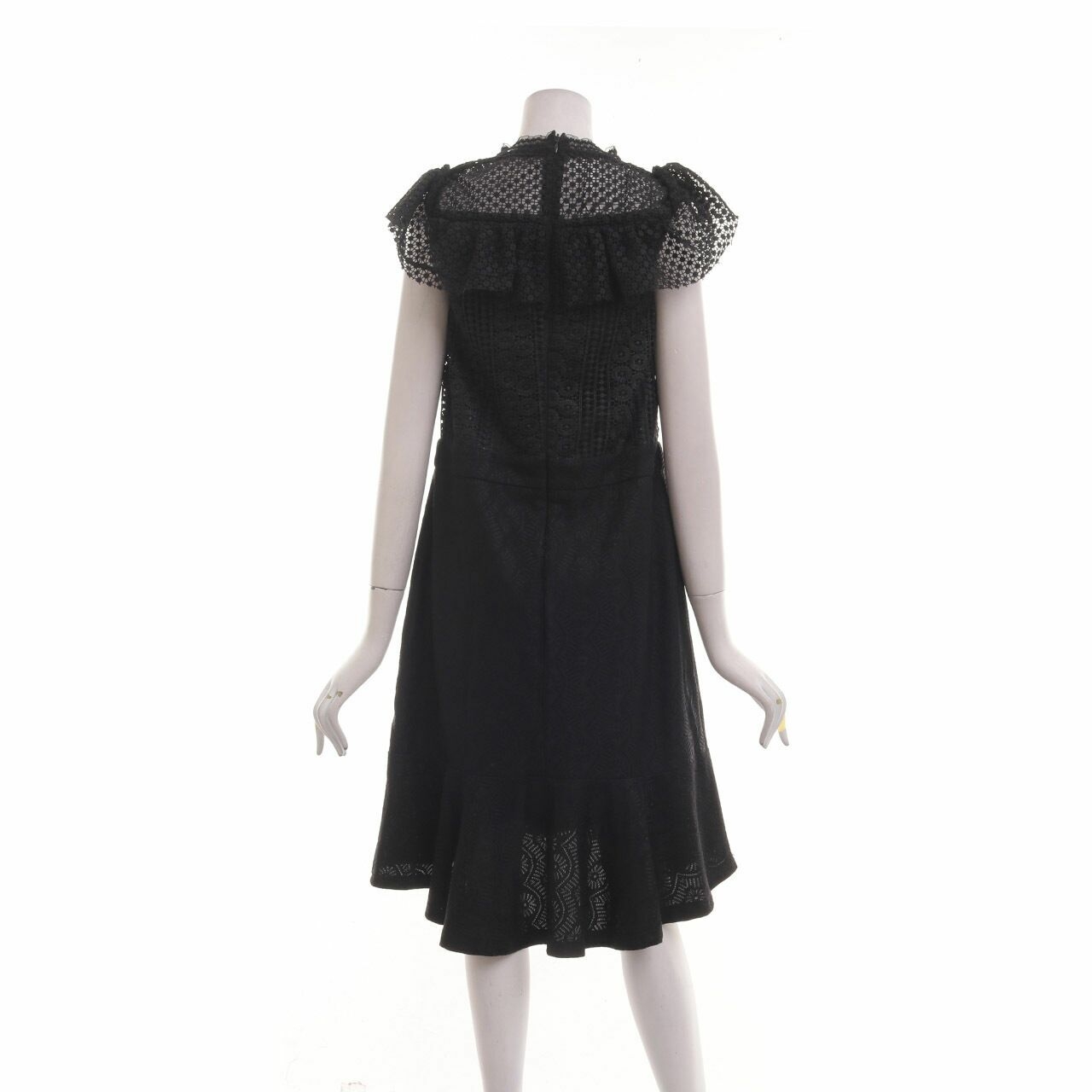 Esye Black Ruffle Midi Dress